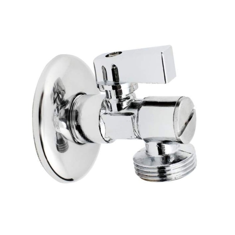 Zawór kątowy kulowy Hydroland ZK-F10B z filtrem i rozetą 1/2’’-3/8’’ chrom