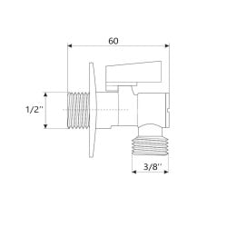 Zawór kątowy kulowy Hydroland ZK-F10B z filtrem i rozetą 1/2’’-3/8’’ chrom
