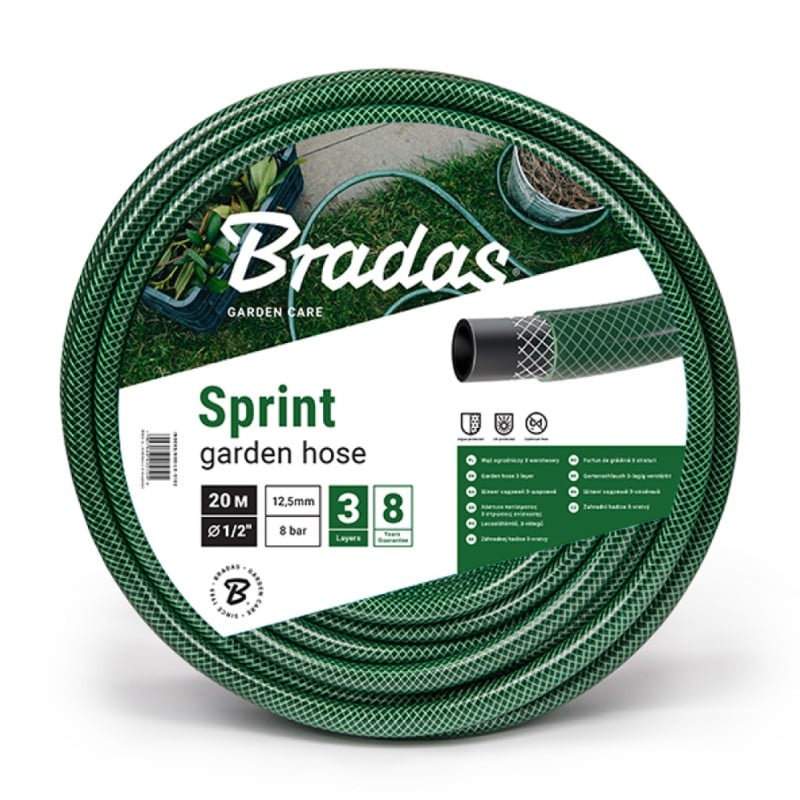 Wąż ogrodowy SPRINT BRADAS WFS3/430 3/4" 30m 3-warstw zbrojony UV 8bar PVC