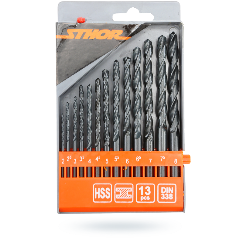 Zestaw wierteł do metalu Sthor 22180 HSS 2–8mm DIN 338 13szt.