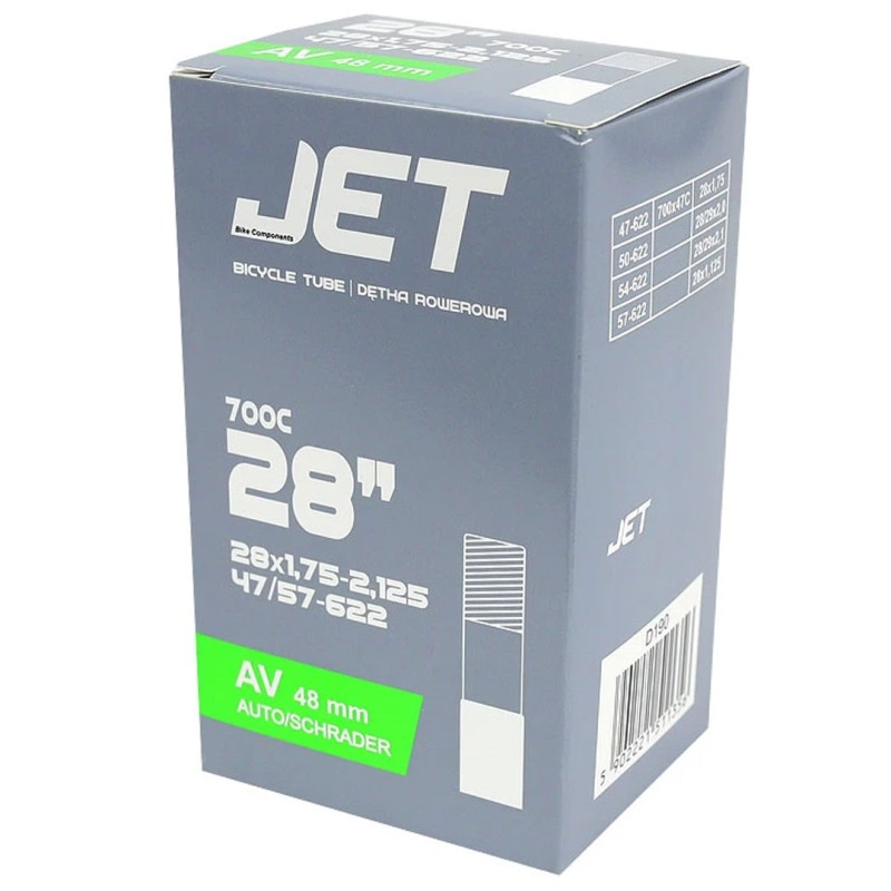 Dętka rowerowa JET 28x1.75-2.125 AV 48mm butyl do opon 47/57-622 28"