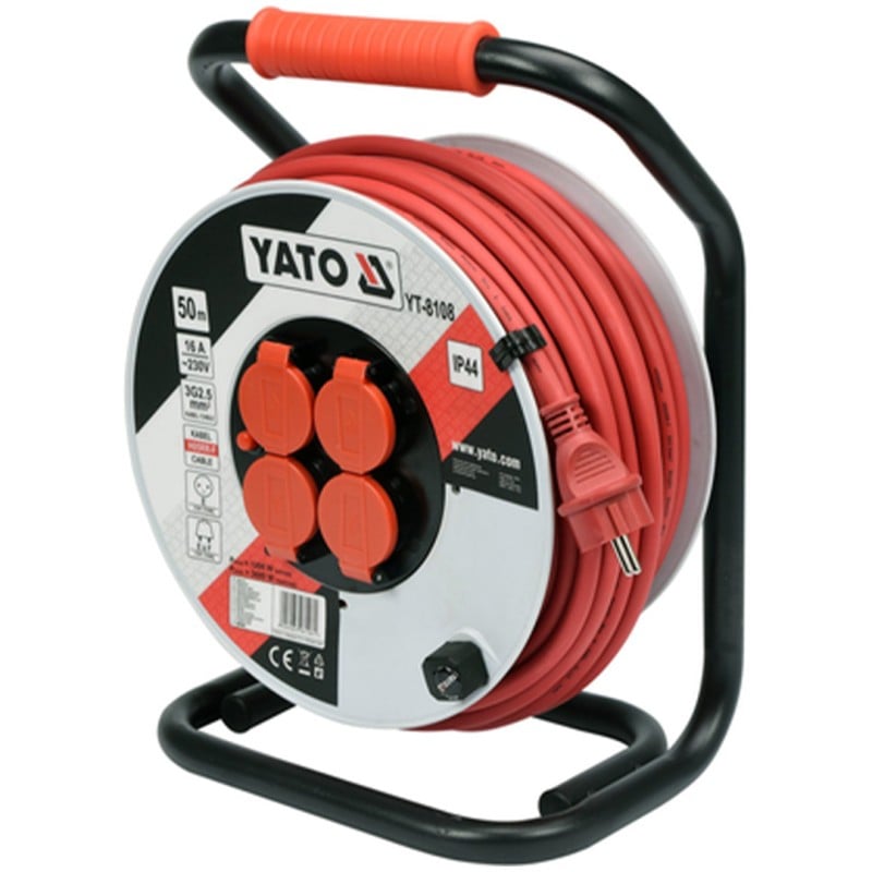 Przedłużacz na bębnie plastikowym YATO YT-8108 GRF 50m 16A 50Hz
