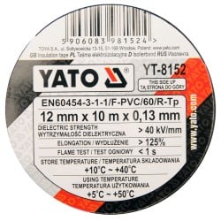 Taśma elektroizolacyjna YATO YT-8152 12 mm x 10 m PVC czarna
