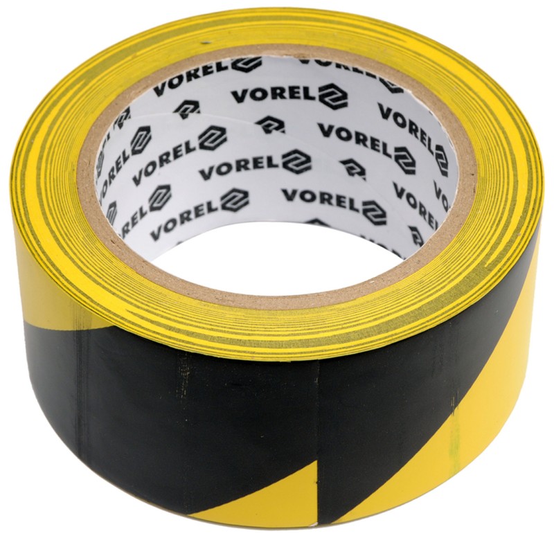 Taśma ostrzegawcza samoprzylepna Vorel 75231 PVC 48 mm x 33 m żółto-czarna