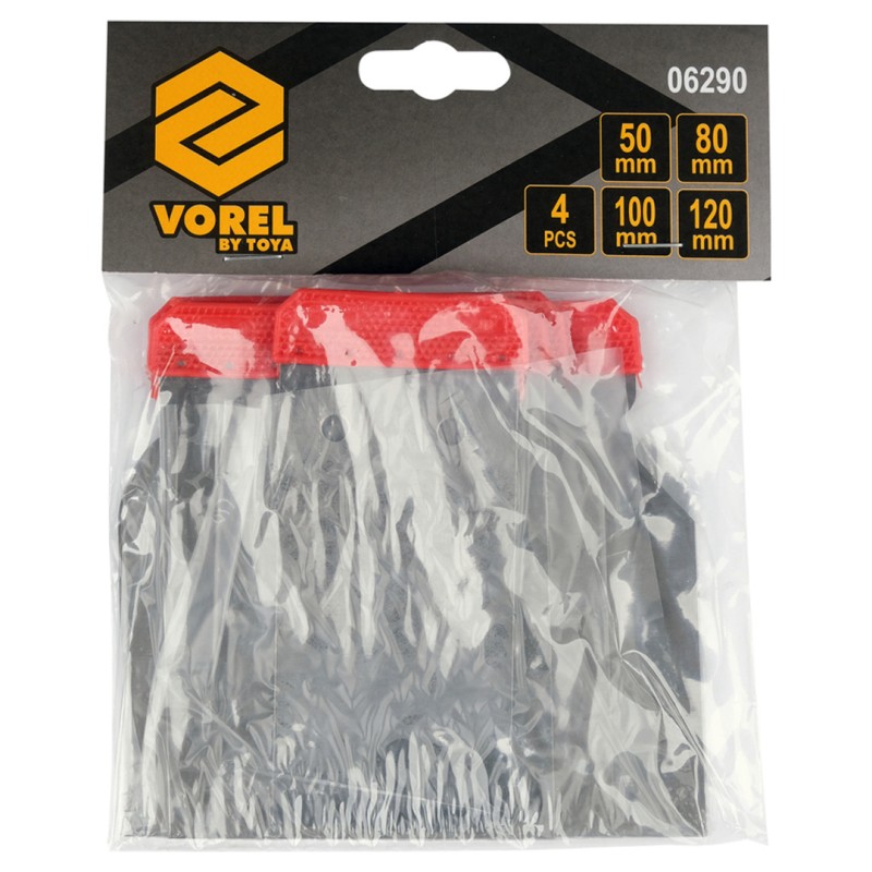 Szpachelki japonki Vorel 06290 50-120 mm stal nierdzewna PVC 4 szt.