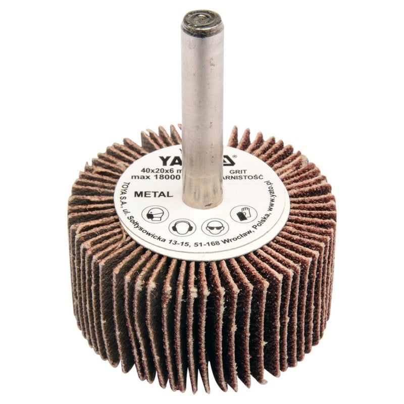 Ściernica listkowa trzpieniowa YATO YT-83351 40x20x6 mm P40 do metalu