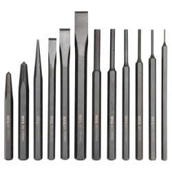 Zestaw przecinaków i punktaktów YATO YT-4714 CrV 6,8mm czerniony 12 sztuk