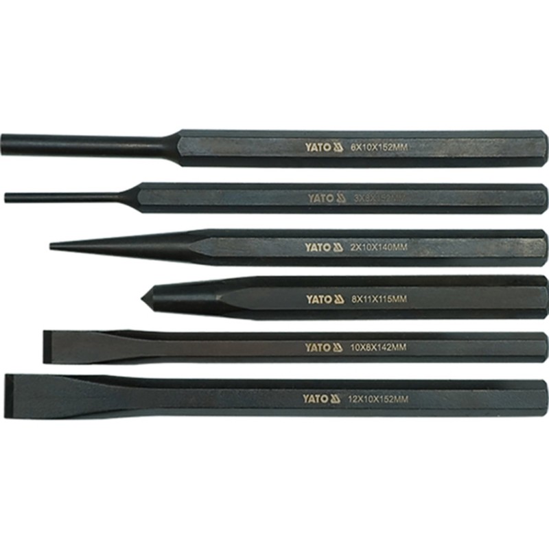 Zestaw przecinaków i punktaków YATO YT-4712 GRD 8mm 3,6mm 2mm 6 sztuk