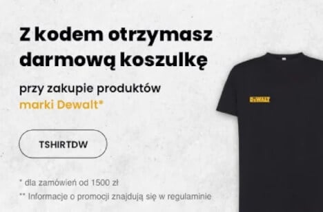 Promocja na produkty przy zakupie radia budowlanego DeWALT